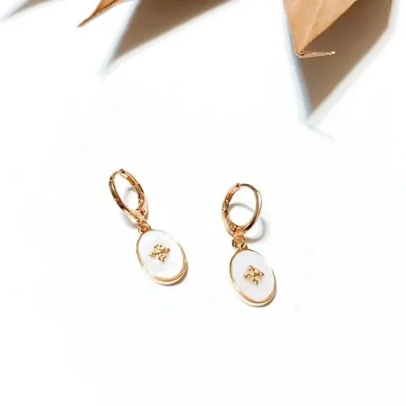 Geo dangle hoop earrings #814 - Picture 2 of 4